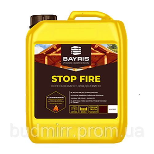 Огнебиозащита Bayris Stop Fire безцветный (10 л) - фото 1 - id-p1723931733