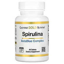 Спіруліна комплекс з AstaBlue 60 таблеток California Gold Nutrition