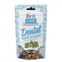 Brit Care Cat Snack Dental Лакомства для поддержания здоровья зубов у кошек, индейка 50 г