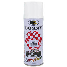 Акрилова фарба спрей біла Bosny 40 RAL 9003 Spray Paint 400мл