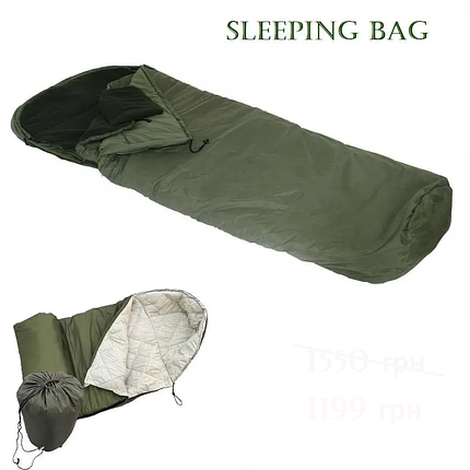 Широкий тактичний спальний мішок спальнік Sleeping Bag оригінал, фото 2