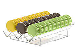 Підставка ACRY для макарун на 3 доріжки 172х60х270 мм горизонтальна Прозора основа