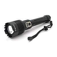 DR Фонарь ручной Bailong BL-G201-P360, 1LED XHP360, 50W, 5 режима, ZOOM,2x26650 /8800mah, Black, IP40, кабель