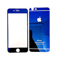 Защитное стекло для iPhone 6/6s 2в1 blue