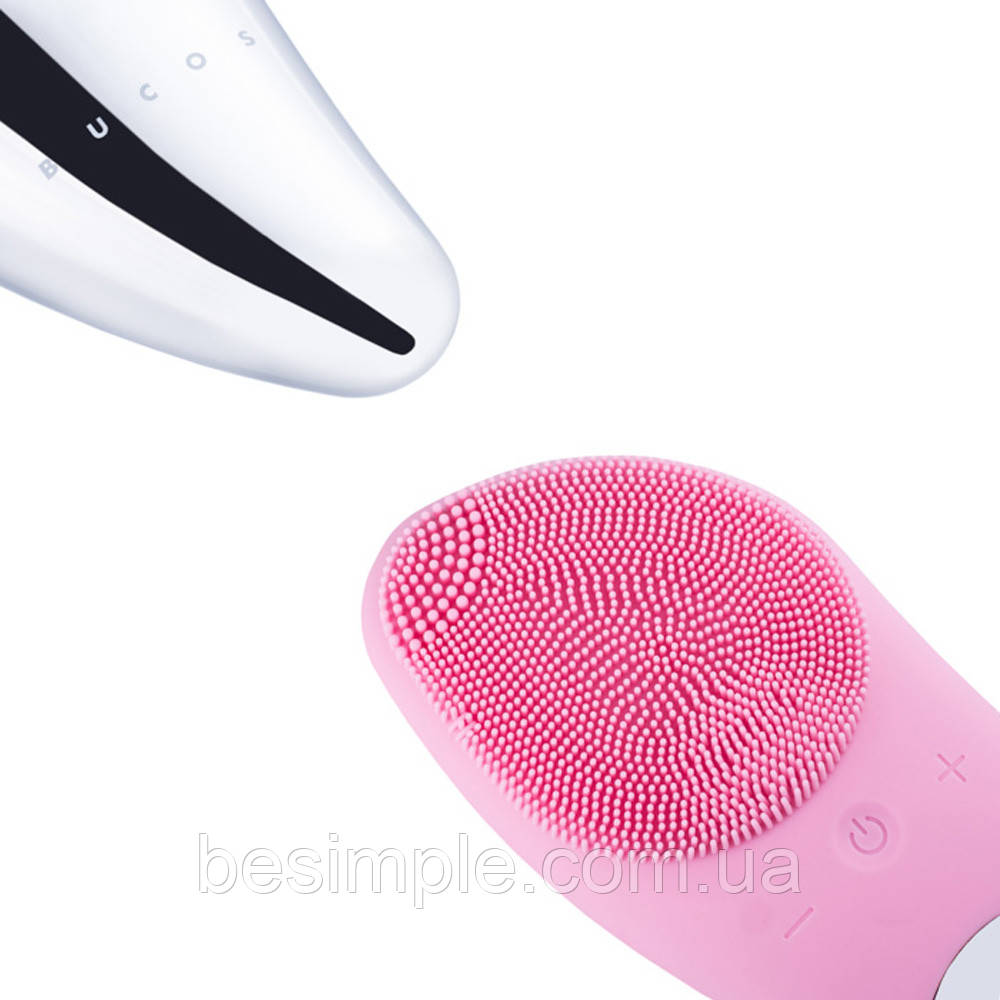Щетка для чистки лица ОРИГИНАЛ Bucos Sonic Fasial Brush S1, Нежно-розовый / Электрическая щетка для лица - фото 8 - id-p1723962790