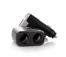 Прикурювач-двійник з подовжувачем/USB "Carlife"CS303" (USB-1000mA)