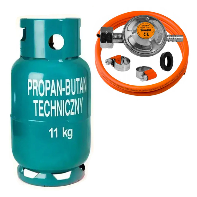 Бытовой Газовый Баллон 11л + Редуктор с Шлангом для Подключения ...