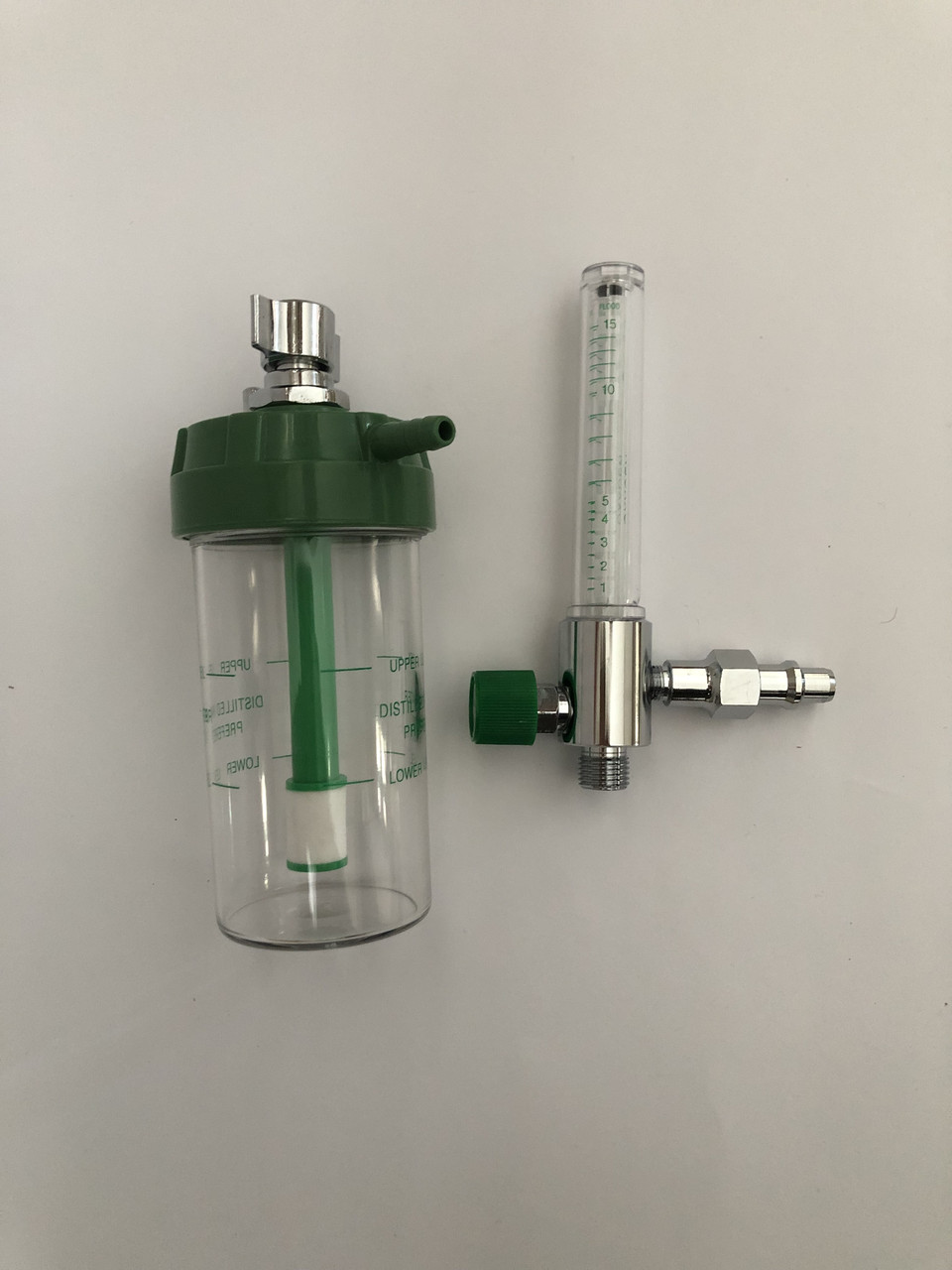 Увлажнитель кислорода со съемным расходомером (флоуметром кислородным) DIN зеленый - фото 3 - id-p1723971732