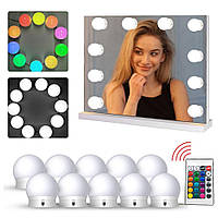 Светодиодная LED подсветка на зеркало USB с пультом, RGB Vanity Mirror Lights / Комплект ярких светильников для зеркала