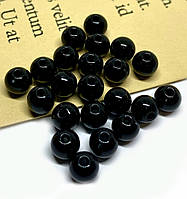 Намистини Куля пластик розмір 6мм, отвір 1,7мм, колір Чорний, +-25г (приблизно 200шт.)