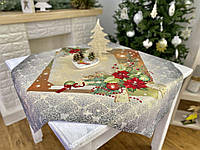 Скатерть новогодняя рождественская гобеленовая тканевая Limaso Лимасо 97*100 см рождественник RUNNER334G-100