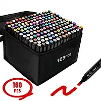 Набір двобічних скетч-маркерів Touch 168 шт. для малювання