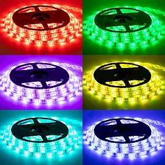 LED стрічка OEM SMD5050 60шт/м 14.4W/м IP20 12V RGB ST-12-5050-60-RGB-20 14490