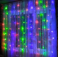 Гирлянда штора водопад, на окно Мульти цветная разноцветная Xmas LED 2M*2M 200-WW-2, новогодняя гирлянда