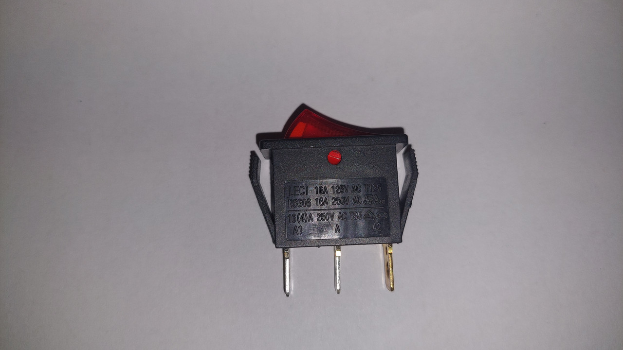 Перемикач KCD-3 16A 250V 1 клавіша 3 контакта