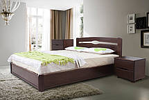 Ліжко дерев'яне Кароліна з підйомним механізмом Горіх темний 140х200 см (Мікс-Меблі ТМ), фото 2