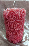 Свеча "Розы" большие, ручной работы, цвета фрез