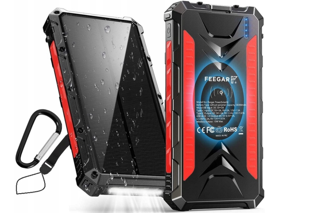 Зовнішній акумулятор Power Bank  Feegar PowerSolar36 36000 мАч, фото 1