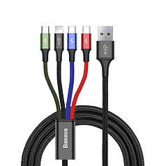 Кабель для зарядки USB 4 в 1 Baseus CA1T4-B01 чорний (N019667)