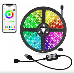 Світлодіодна стрічка RGB MEIQ-IT 7995 з Bluetooth управлінням 5 м, Multicolor, фото 1