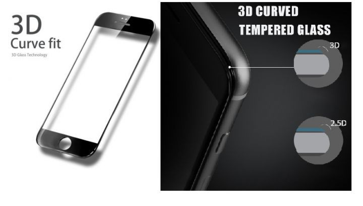 Защитное 3D стекло для iPhone 6/6s Plus black - фото 1 - id-p286271489