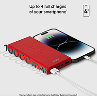 Внешний аккумулятор (Powerbank) Fast charge powerbank: 10,000 mAh, 2 USBs RED павербанк