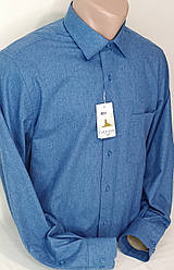 Сорочка чоловіча кашемір Туреччина синя однотонна Mr.Platini vd-0151 класична тепла чоловіча сорочка XL