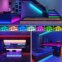 Світлодіодна LED стрічка 5 метрів USB / Bluetooth / APP / Powerbank / 5В / RGB, фото 6