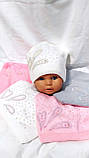 Шапка дитяча в'язана на флісі, фото 2