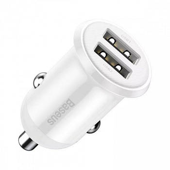 АЗП Baseus Grain Pro Car Charger Dual USB 4.8A White CCALLP-02