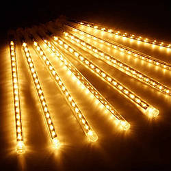 Світлодіодна гірлянда Бурульки 8шт (3х0,5 м), 144 LED, 220 V, Теплий білий / Новорічна гірлянда вулична