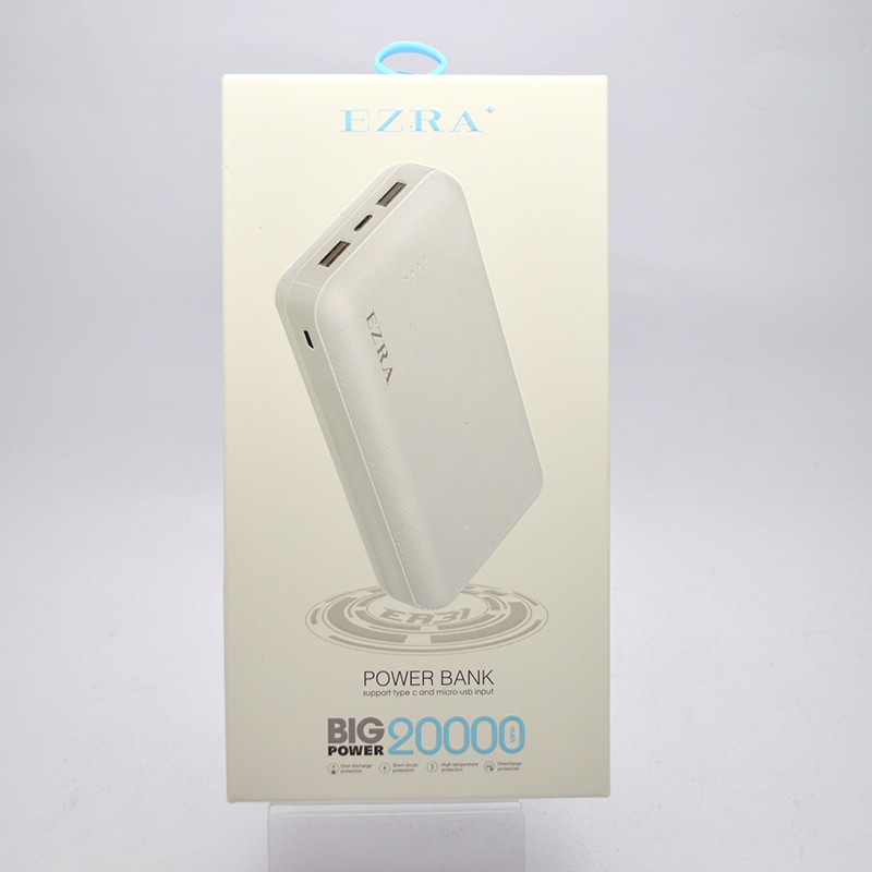 Зовнішній акумулятор Power Bank EZRA EA31 20000mHa White