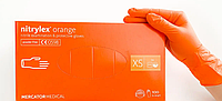 Перчатки нитриловые Nitrylex XS Оранжевые 100 шт (16865Qu)