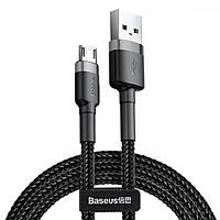 Телефонный кабель для зарядки Baseus microUSB 2.4A 1M GRAY+BLACK
