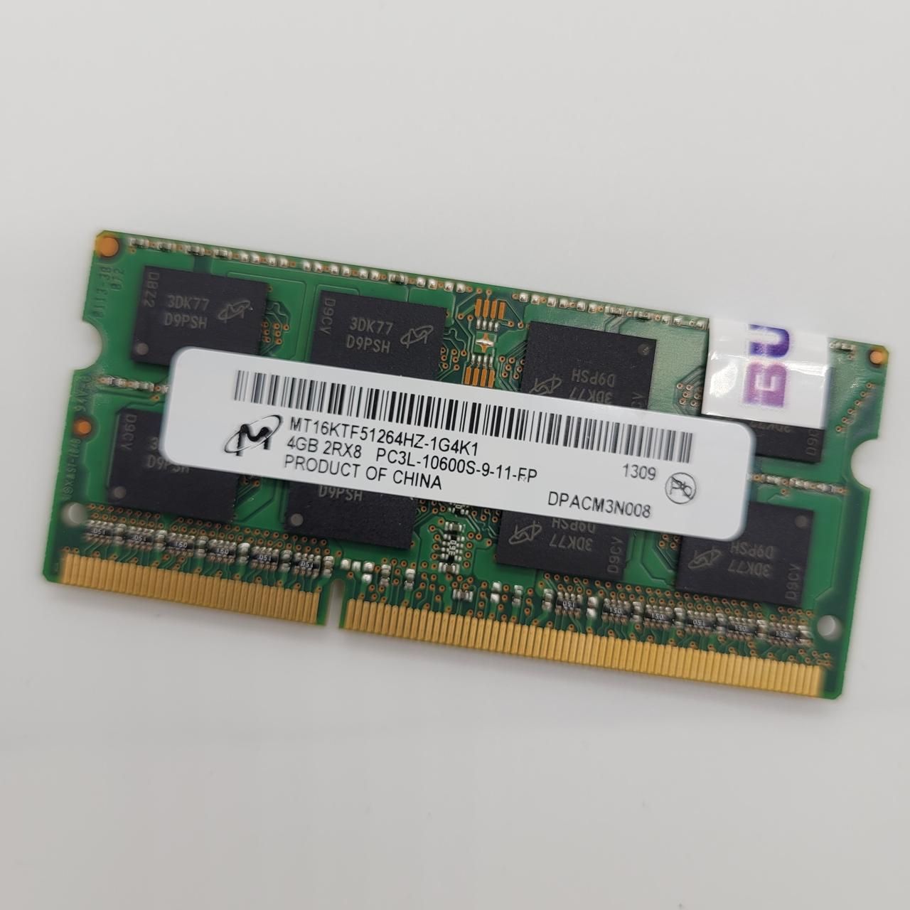 Оперативна пам'ять ноутбука Micron SODIMM DDR3L 4Gb 1333MHz PC3L-10600s 2R8 CL9 (MT16KTF51264HZ-1G4K1) Б/В