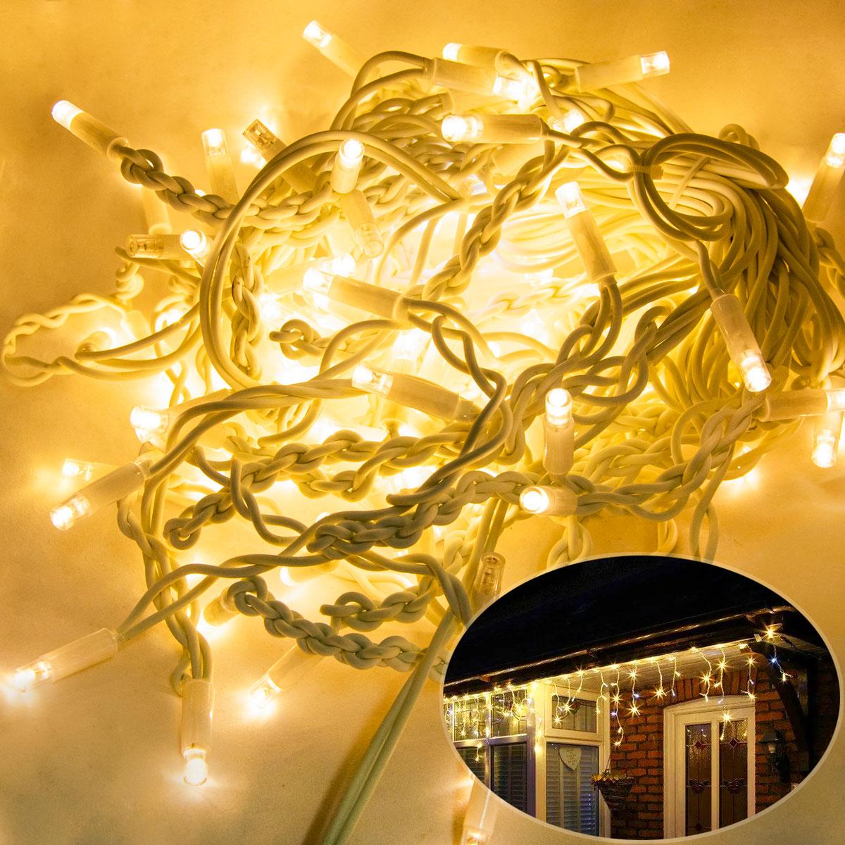 Світлодіодна гірлянда вулична 5.2х0.5м "Xmas 120 Short curtain-WW-1" 115 LED Теплий білий, гірлянда бахрома