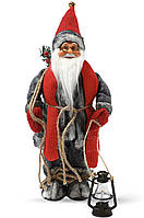 Новорічний Дід Мороз/Санта під ялинку з червоним шарфом 45 см (9594)