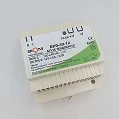 Блок живлення Biom на DIN-рейку TH35/ЕС35 30 W 2.5 A 12 V IP20 BPD-30-12 21767