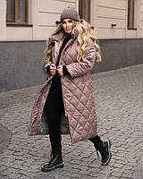 Зимняя женская куртка пальто Ткань плащевка Эмми водоотталкивающая + силикон 250 Размер 42-44, 46-48, 50-52