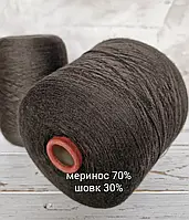 Пряжа с шелком, меринос 70% шелк 30%, Zegna Baruffa Nanchino Болотний