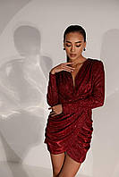 Облягаюча міні сукня з люрексу з асиметричною спідницею та акцентом на грудях (р. S-M) 66035051Q