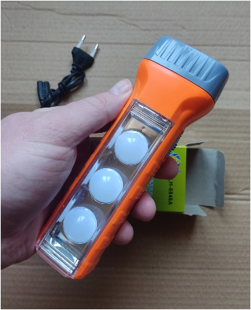 Ручний акумуляторний аварійний ліхтар із бічною панеллю світіння Lei Hu LH-8818 із сонячною панеллю + від 220