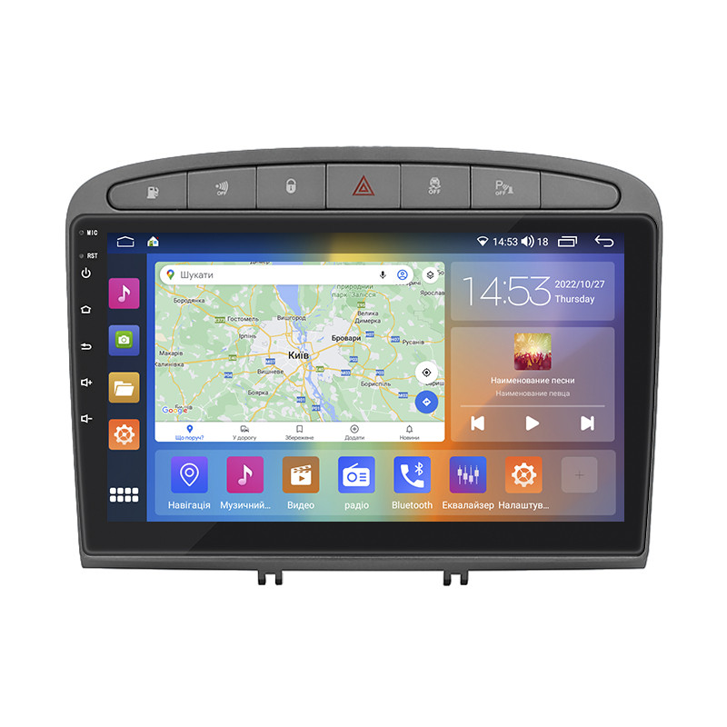 Штатна магнітола 9" Lesko для Peugeot 308 I Рестайлінг 2011-2015 4/64Gb CarPlay 4G Wi-Fi GPS Prime Пежо 9 шт., фото 1