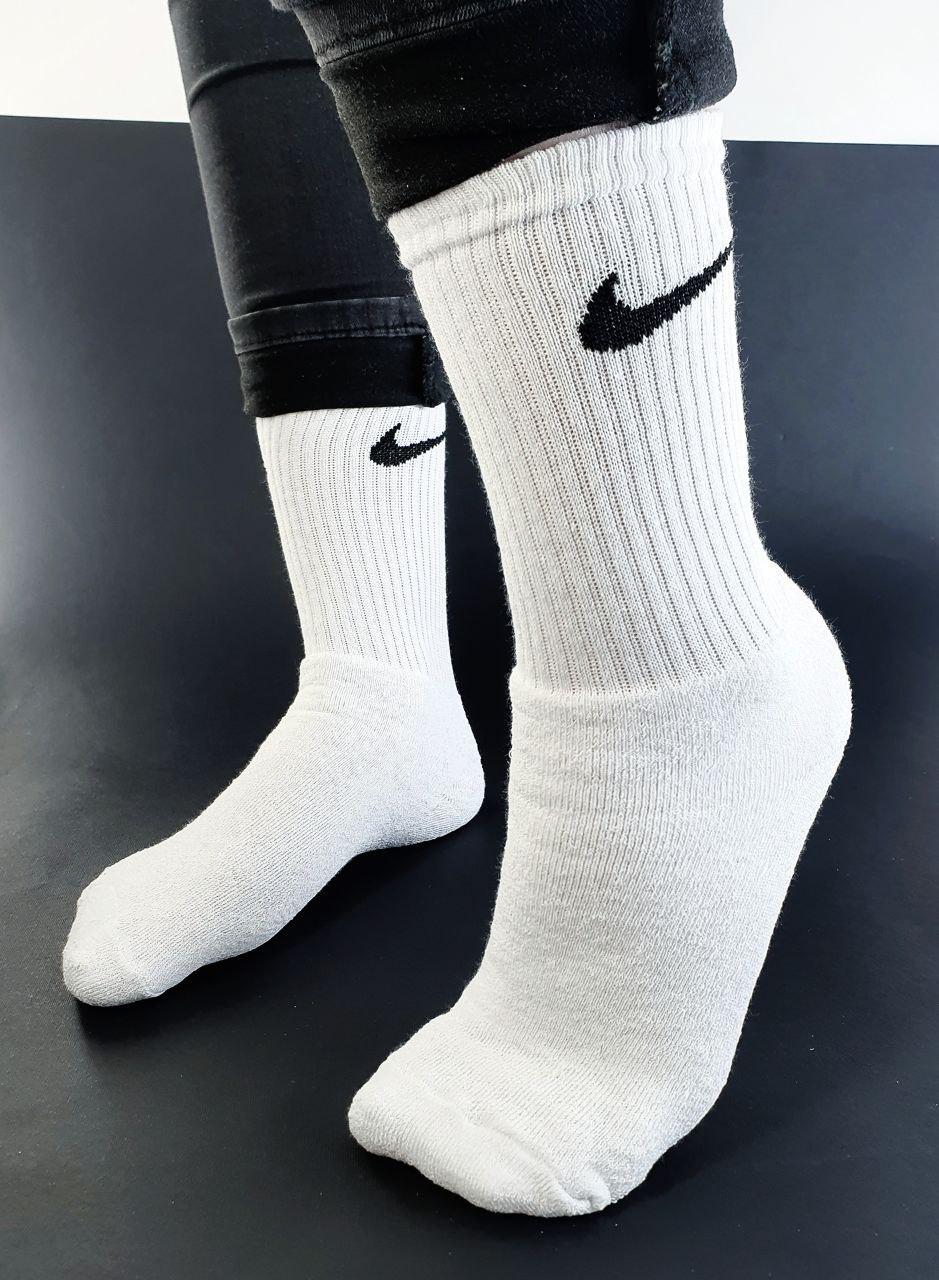 Високі утеплені Шкарпетки Nike / найк з махрою - Білі - розміри 39 - 42 (# найк)