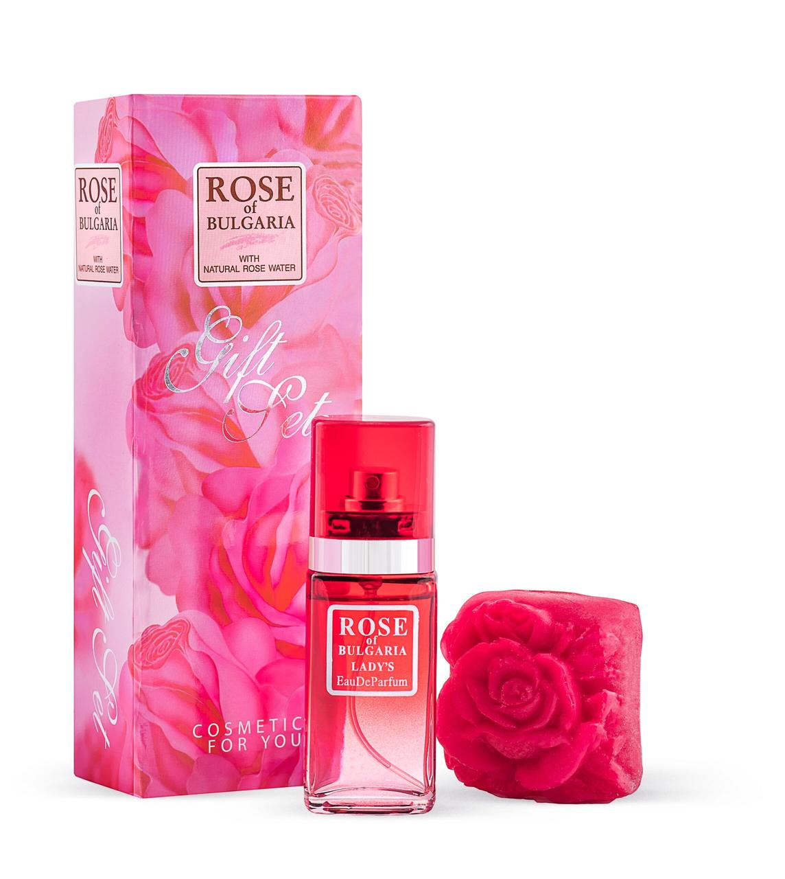 Подарунковий набір з духами троянди та милом - компакт Rose of Bulgaria від BioFresh 2 предмета