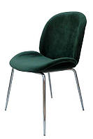 Бархатный стул со спинкой Kayoom на латунных ножках зеленый 53x47x90 см. 168601