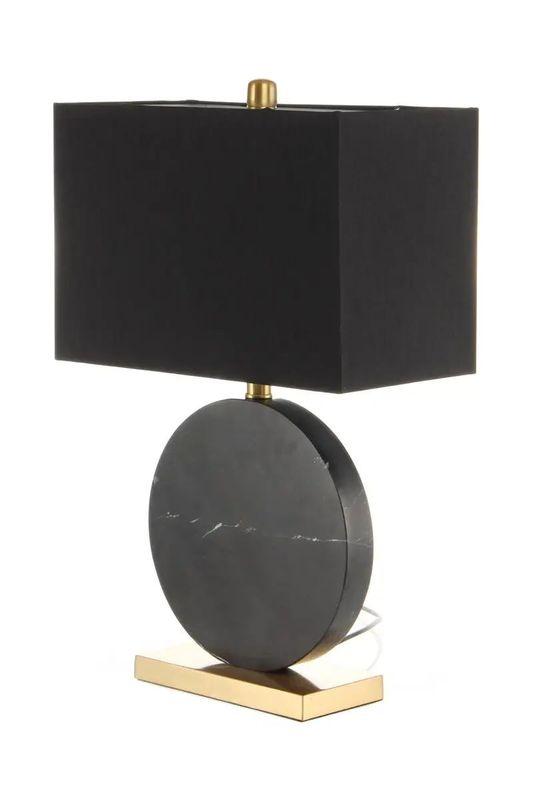 Лампа настільна Kayoom з тканинним абажуром і чорною мармуровою підставкою 38x20x65 см. 168587