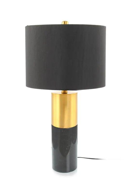 Настільна лампа Kayoom з чорною мармуровою підставкою і тканинним абажуром 36x36x65 см. 168588