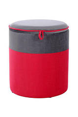 Пуф круглий Kayoom з місцем для зберігання червоно-сірий 35x35x40 см. 168449