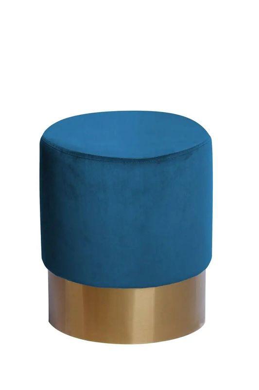 Пуфик круглий Kayoom з металевою ніжкою синій 35x35x42 см. 168465